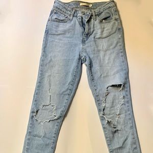 Levis High Rise Skinny Ripped Jeans